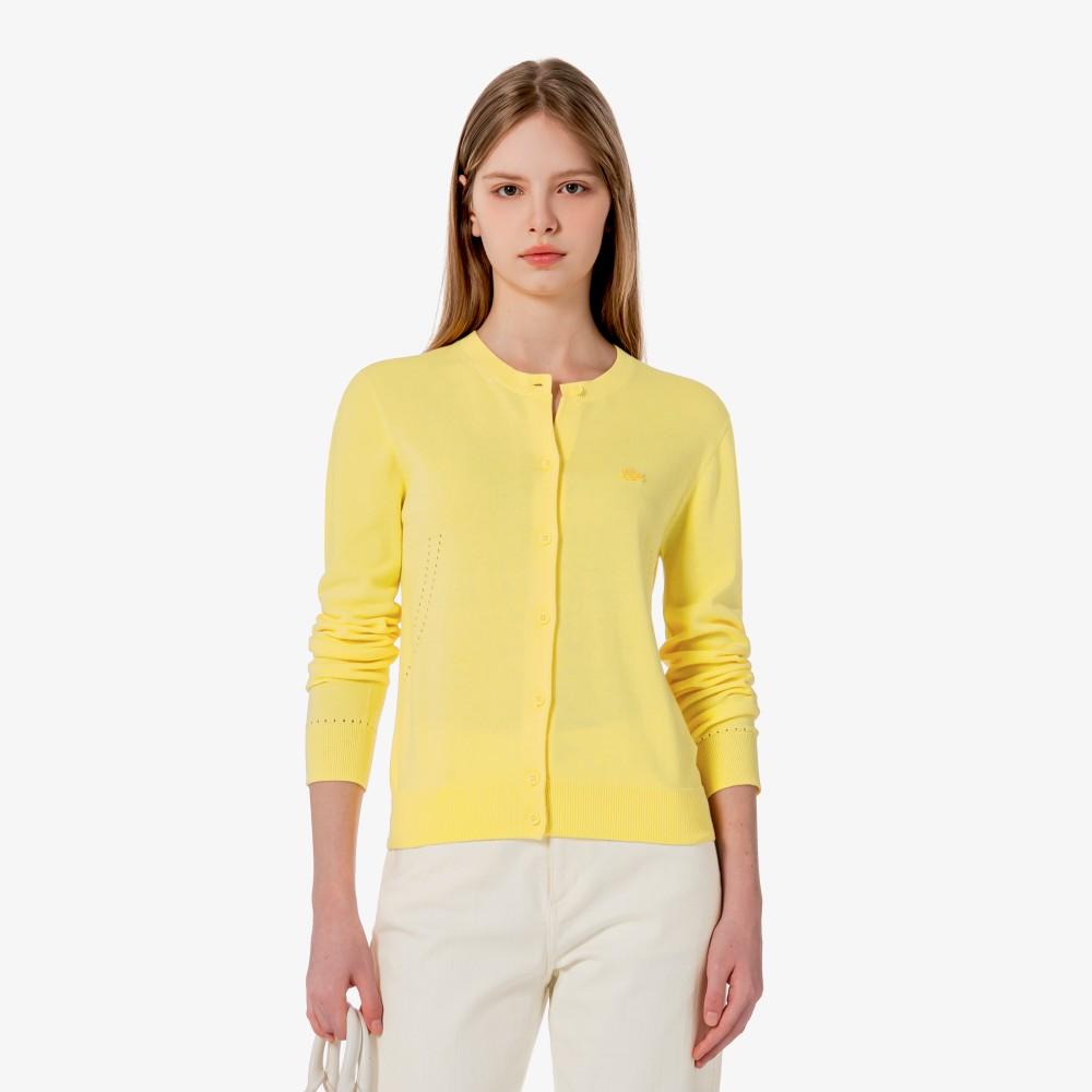 Lacoste Women's Light Cotton Crewneck Cardigan AF5023-56G107