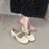 French Retro Versatile Thick Heel Light Mouth Single Shoes Women's 2025 New Autumn Skirt Heightening Soft Sole Mary Jane Shoes
