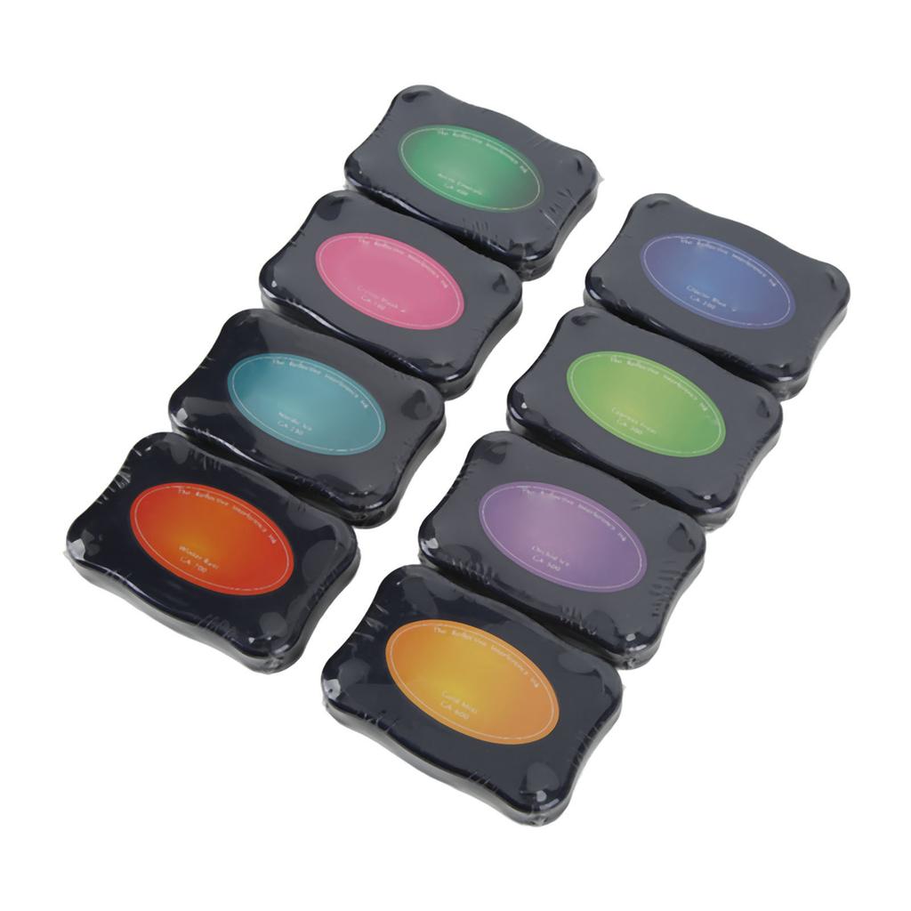 Ink Pad 8 PCS Reflective Interference Ink Safe Stamp Pad Fingerprint Ink Pad for Kids for DIY