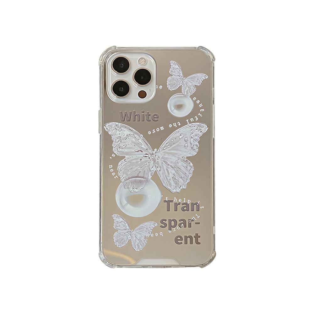 Retro Butterfly 13pro Max Apple IPhone 14 Mobile Phone Case 12 Suitable for 11 Anti-fall 15 Soft Cover 8p Mirror