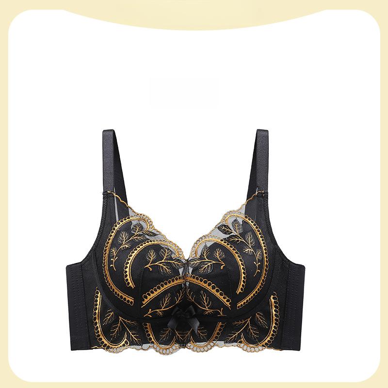 Embroidered Women's Underwear Gathering Bra Anti Sagging Bra Sexy Lace Plus Size Bra