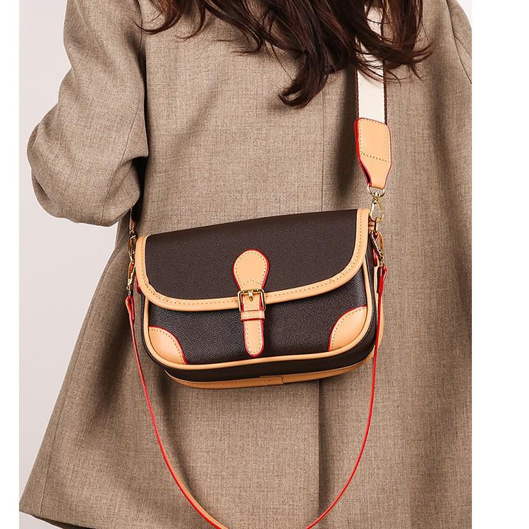 Women's Vintage Color Block Saddle Crossbody Bag - Large Capacity, Single Shoulder, Commuter Style 2025