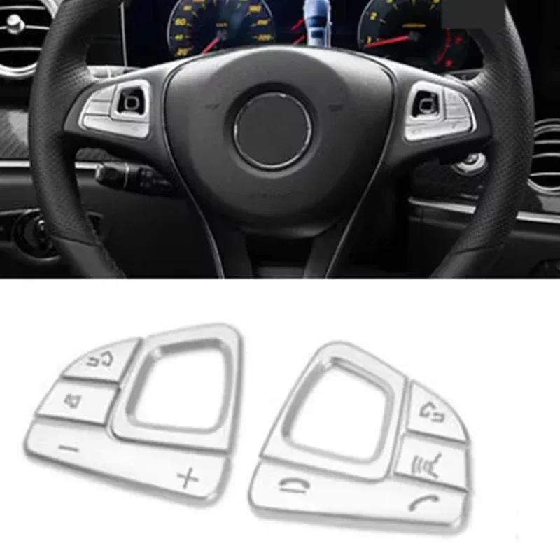 8 ks Stříbrný kryt tlačítka volantu pro Mercedes E-Class W213 2016- Styling interiérových doplňků auta
