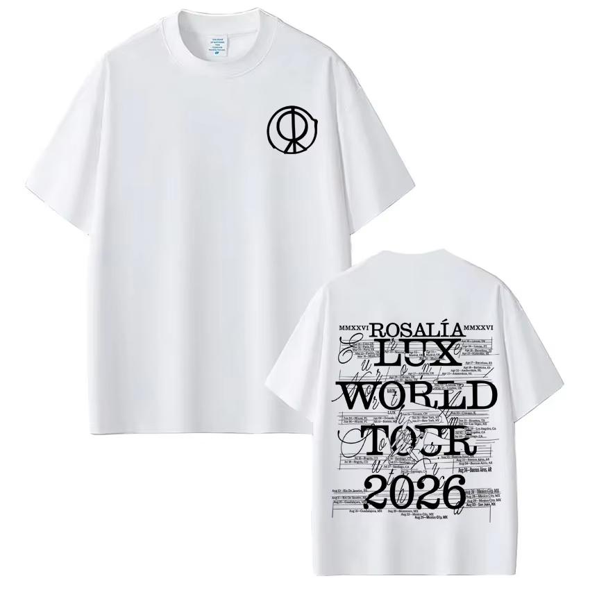 Summer Singer Rosalia Lux Album Tour Print T-shirt  Fashion T-shirt Short-sleeved Casual Cotton Harajuku Comfort T-shirt