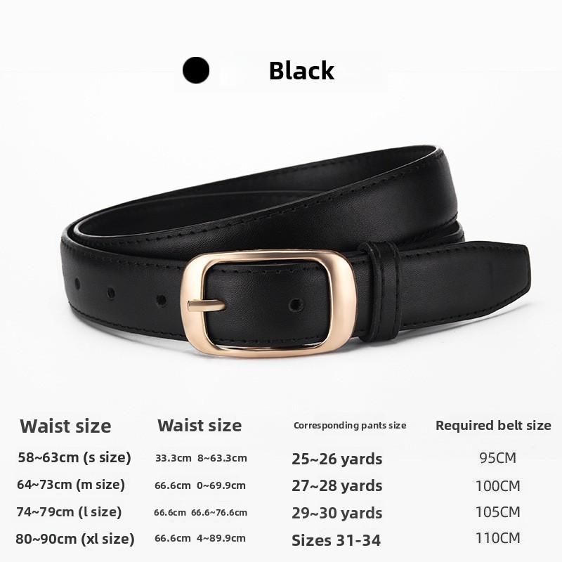 Women s alloy belt for jeans, casual black women s waist belt, ladies  belt for pairing with jeans 105cm