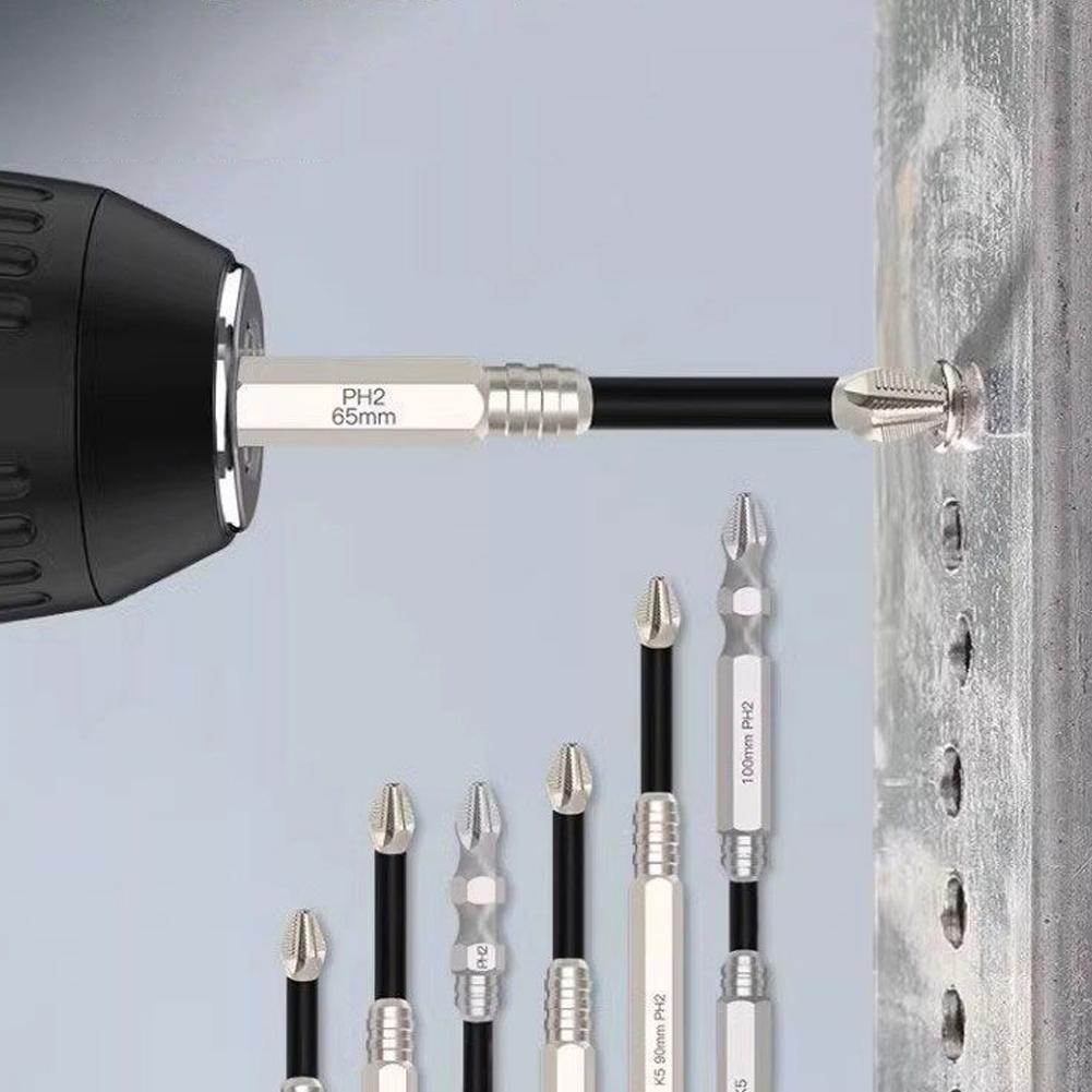 Upgraded Non-slip PH2 Impact Driver Bit Set With Magnetic Phillips Screwdriver Tool Impact Resistance WaterProof Bits 5/6pcs