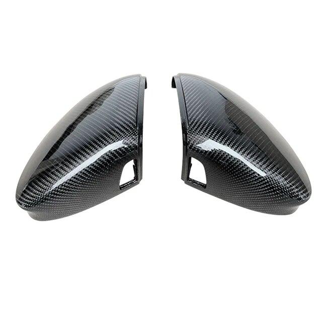 For Volkswagen Golf MK8 VIII 8 Side Mirror Covers Caps (Carbon Look) 2022 for VW Glossy Black Wing Rearview