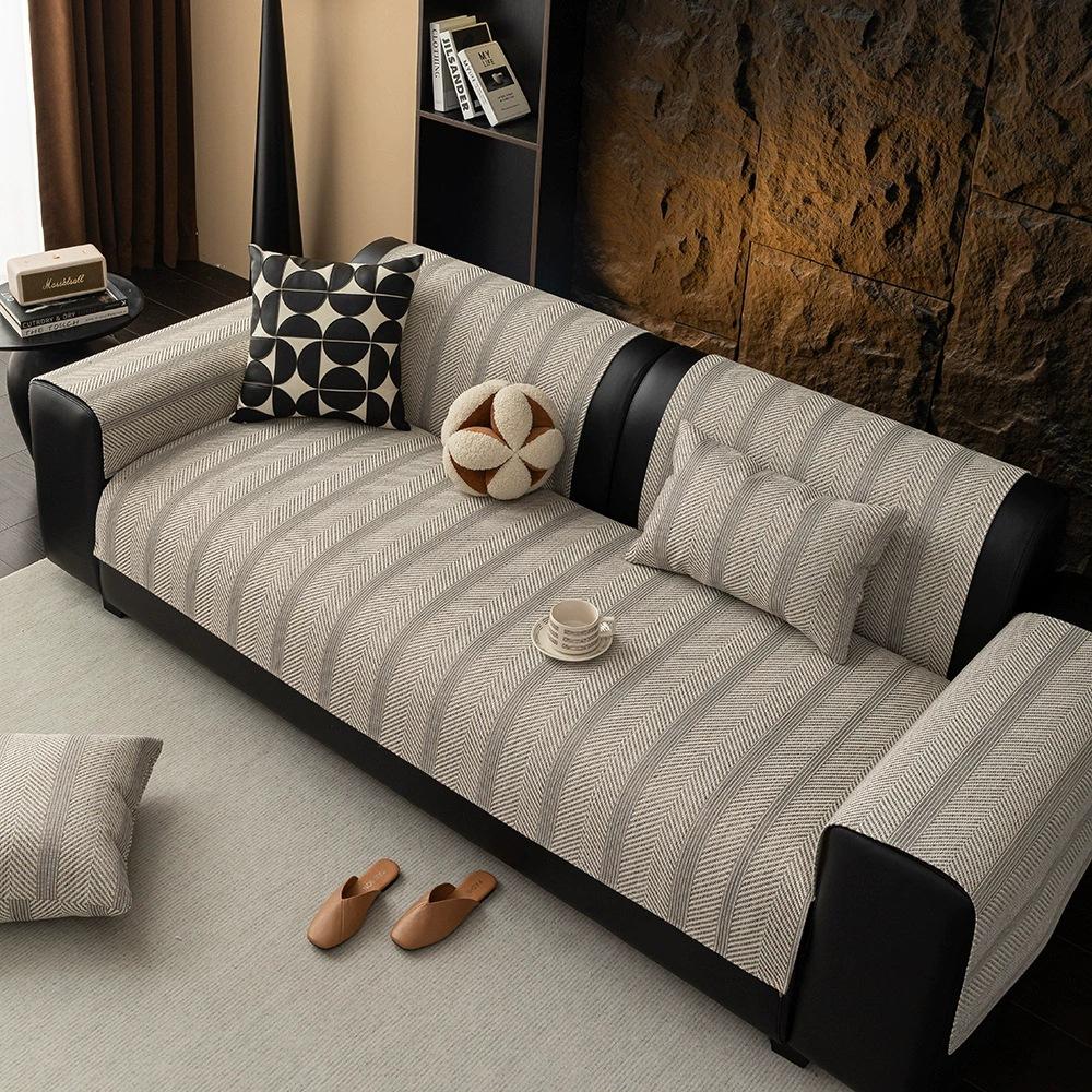 

Новая накладка на диван из имитации хлопка и льна, высококачественная нескользящая кожаная подушка для сиденья дивана, защита от царапин кошек, чехол для дивана, покрывающая ткань 70*70cm