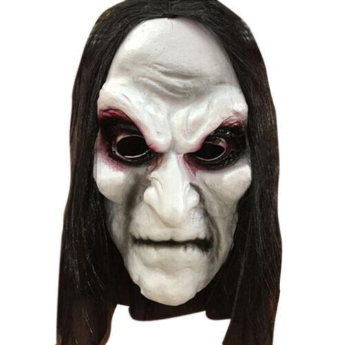 Halloween Black Long Hair Mask Full Head Horror Mask Party Cosplay Mask Ghost