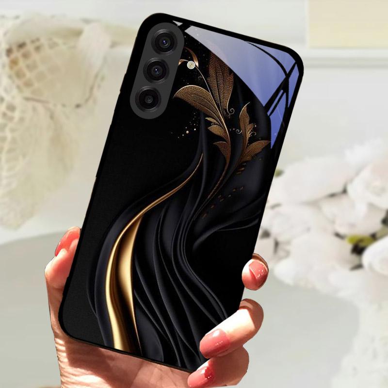 For Samsung Galaxy S25FE Case Fashion Lion Flower Tempered Glass Shockproof Bumper Cover For Galaxy S25 S 25 FE Camera Protector