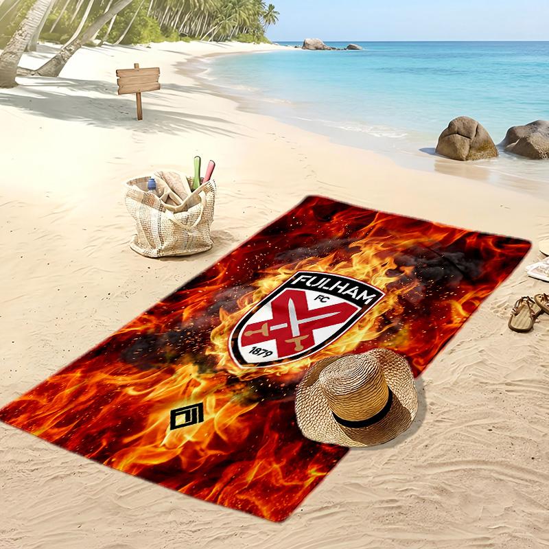 Fulham Football Print Beach Towel, Large Soft Quick Dry Towel for Beach Camping Swimming