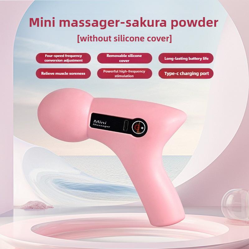 (Bez silikonowego rękawa) Ręczne produkty do masażu ciała Mini Cichy Elektryczny Bezprzewodowy Pistolet do Fascii Przenośny Masażer Patyk Wibracje
