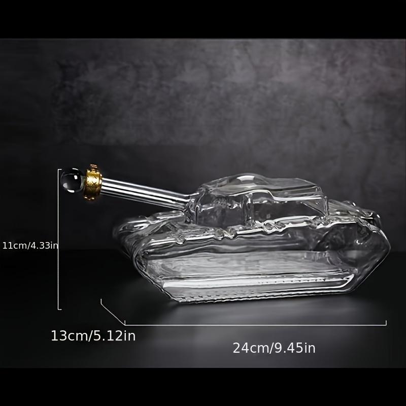 A Tank-Shaped Glass Bottle, a Unique Liquor Bottle, Specifically Designed for Infusing Alcohol, Made of High-Quality Borosilicate Glass.