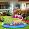 Large Inflatable Dog Pool 200/150/100cm Outdoor Splash Pad Cooling Water Mat for Pets Interactive Summer Play Fountain Garden