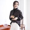 Women's Brushed Plaid Long-Sleeve Shirt Jacket