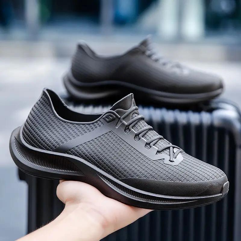 Wear-resistant Rain Boots for Men Loafers Non-slip Man Shoes Low-heel New Cheap Wellies Without Lacing Fashion Pvc Waterproof