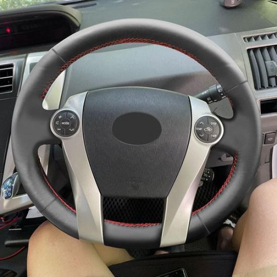 Car Steering Wheel Leather Cover For Toyota Prius 30 XW30 09-15 Prius C US 12-17