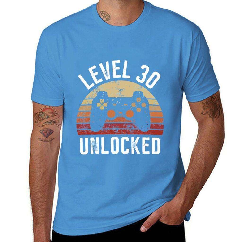 Level 30 Unlocked Shirt Video Gamer 30th Birthday Gifts Tee T-Shirt graphic t shirts funny gifts tees mens plain t shirts