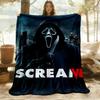 1pc ScreamHorror Outdoor Blanket Lightweight Flannel, Soft & Warm, All Season Use for Sofa, Outdoor, Camping, Living Room, Office, Chair