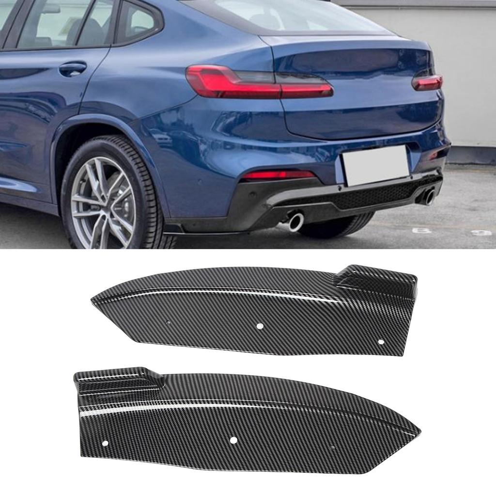 2 Pcs Rear Bumper Lip Spoiler Aerodynamic Lightweight Lower Chin Diffuser Splitter for X4 G02 M‑Sport 2018 To 2021
