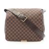Used Bastille Damier Ebene Shoulder Bag N45258 PVC Coated Canvas Leather Brown Used Unisex