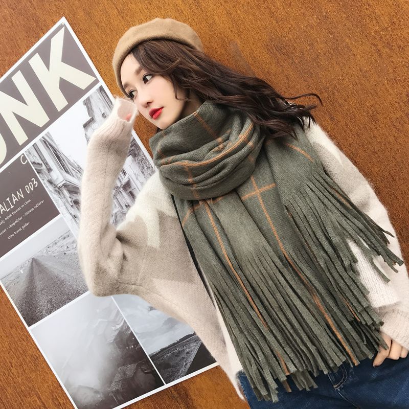 Scarf for Women Plaid Scarves Winter Warm Oversized Pashmina Tartan Scarves