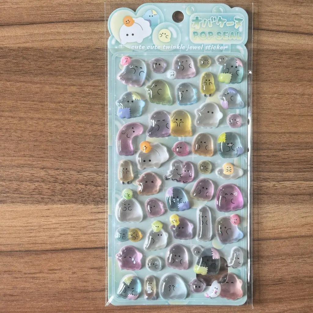 1ks-4ks Roztomilé Průhledné Pop Seal reliéfní křišťálové 3D samolepky - Rozkošná dekorace pro scrapbook, telefony a DIY řemesla Anime obchod
