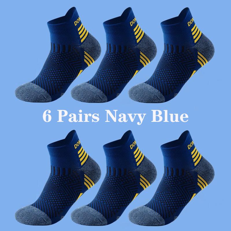 6 Pairs Marathon Running Sock Men Women Professional Sport Ankle Socks for Marathon Fitness Thickened Cushioned Tube Short Socks