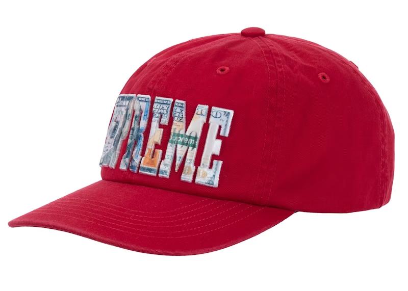 Supreme Embroidered Money Logo 6-panel Red One-Size
