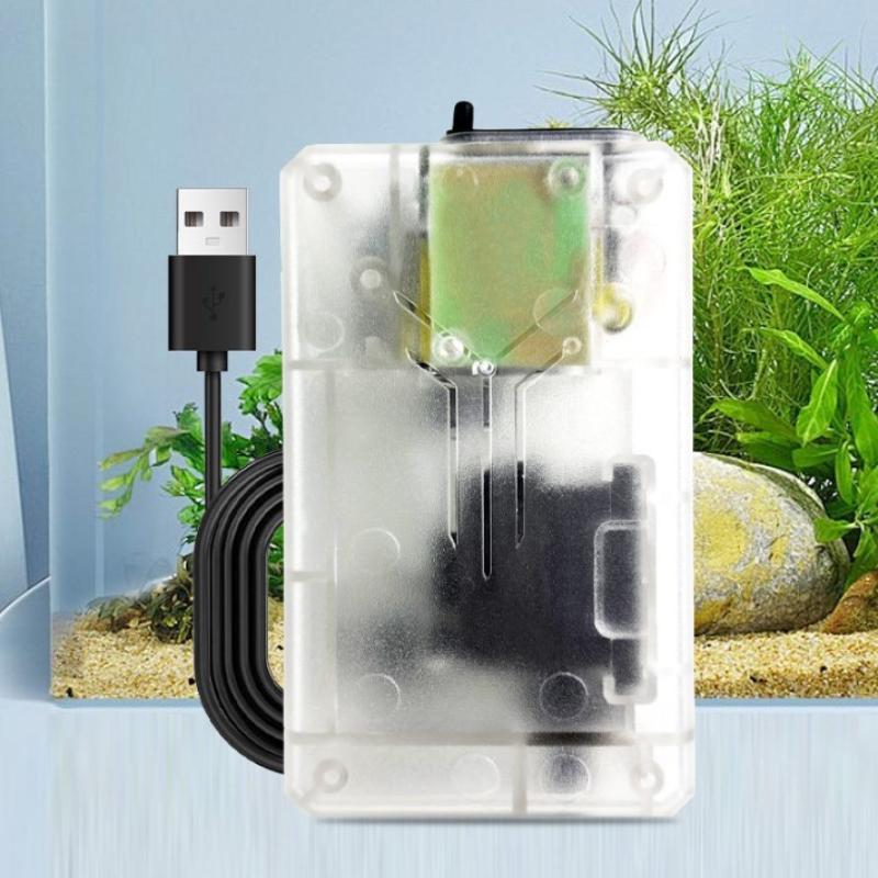 Usb Aquarium Air Pump Silent Portable Fish Tank Oxygen Pump With Air Stone For Small Fish Tank Outdoor Fishing