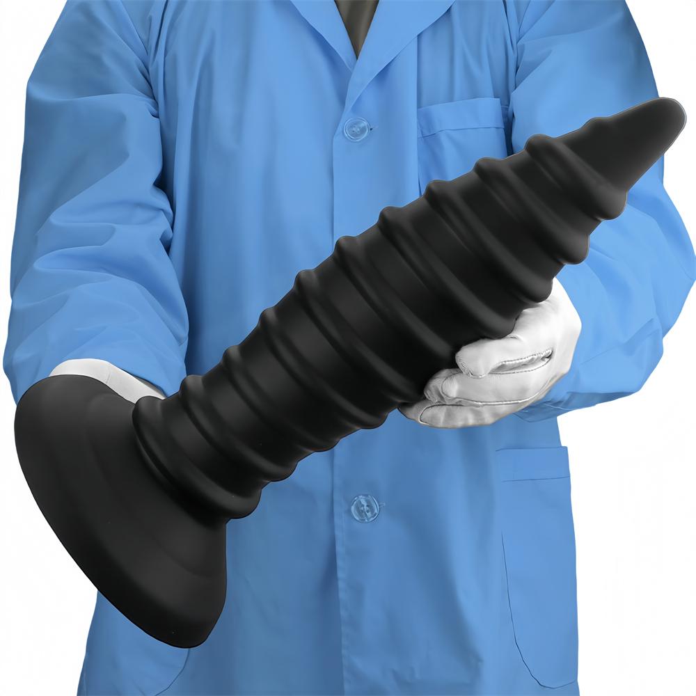 Übergroßer Silikon-Gewinde-Buttplug Dildo Riesen-Analexpander Fisting Masturbator Erwachsenen-Sexspielzeug 18+