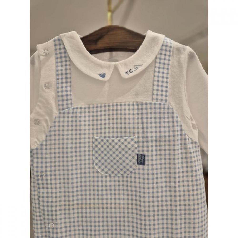 Chocola B Check Suspenders Romper  Ttomow01u 
