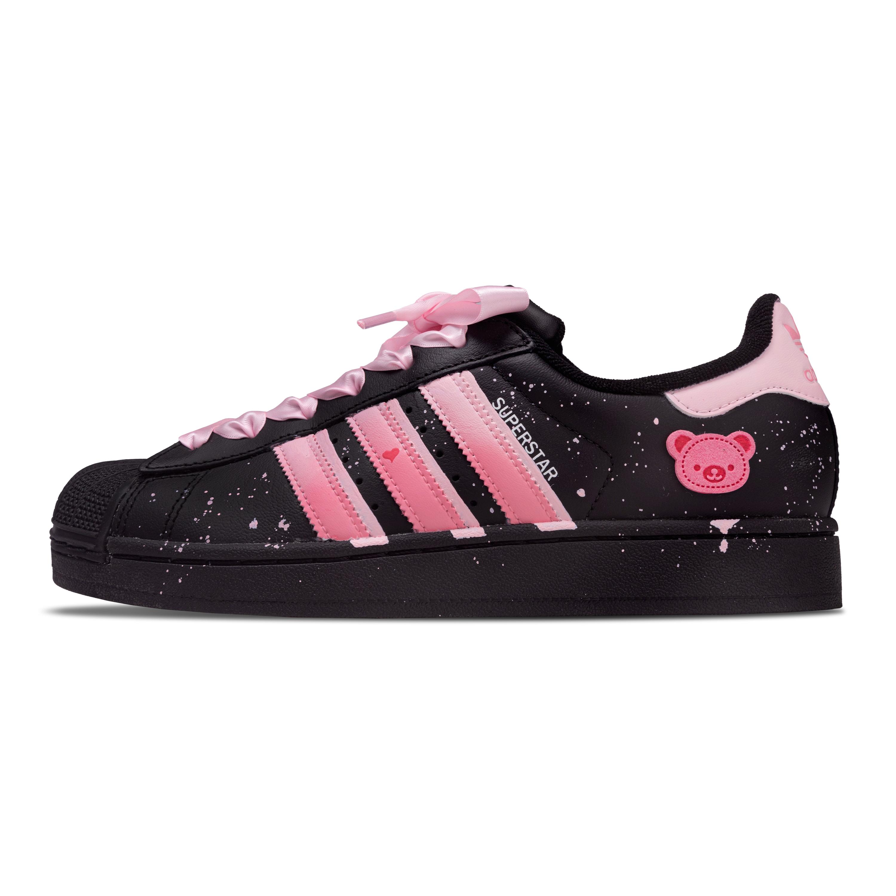 

Adidas Originals Superstar 2 Low top Skateboard Shoes Women s Black Pink JI0079(Team1385-) 35⅔