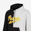 Puma Logo Embroidered Color Block Fleece Hoodie Men Hoodies Black White 534381-04