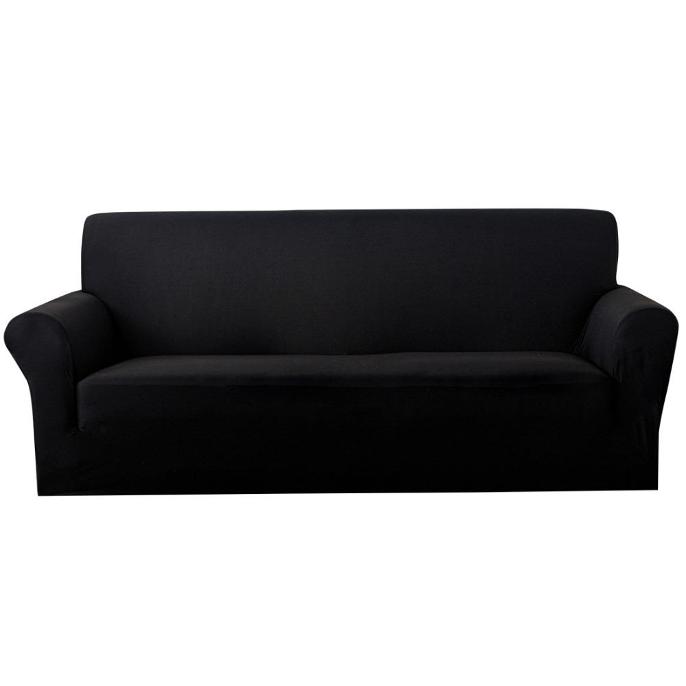 Elastic Milk Silk Sofa Cover Full Protection Solid Color Stretchable Couch Slipcover