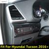 Car Head Light Lamp Switch Button Panel Frame Cover Trim For Hyundai Tucson 2016 -  ABS Carbon Fiber Interior Accessories