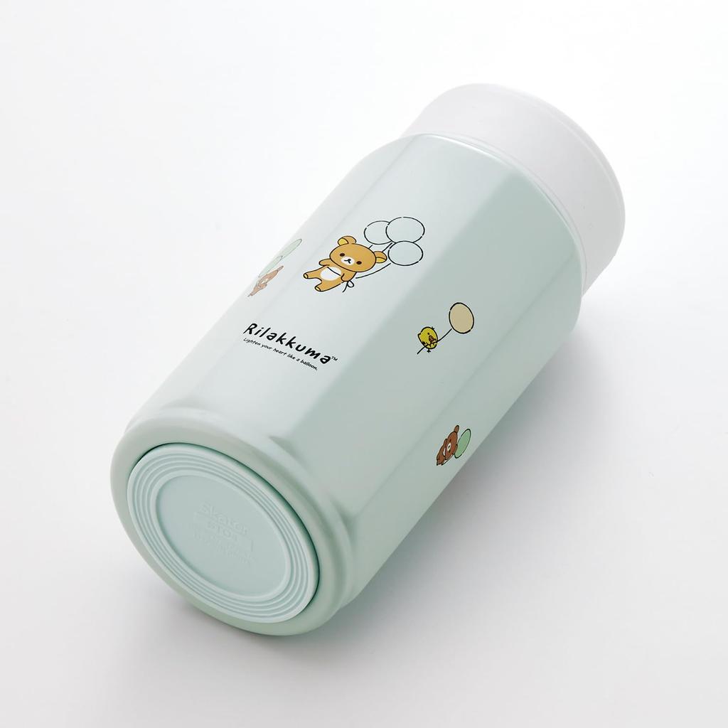 Skater Stainless Steel Mug Bottle 350ml Easy To Hold Octagonal Insulated Water Bottle Rilakkuma Fluffy Balloon STO469278