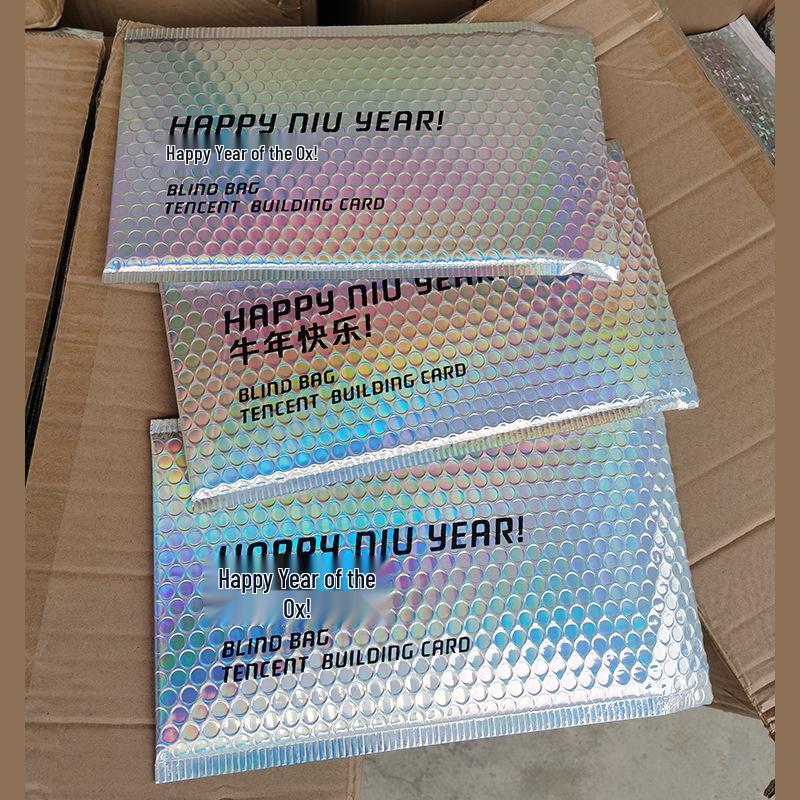 Rainbow Iridescent Shockproof Aluminum Bubble Gift Bag 