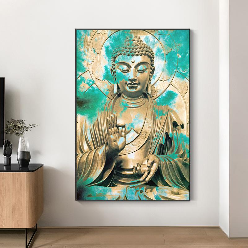 Abstract Retro Buddha Statue Portrait Figure Art Poster Canvas Painting Wall Prints Picture for Living Room Home Decor