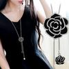 Korean Tassel Crystal Pendant Necklace - Elegant Long Sweater Chain