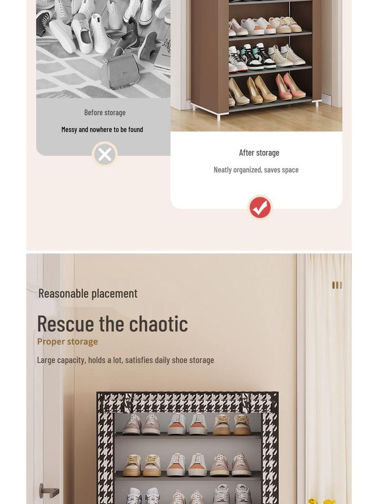 2022 Modern Fabric Shoe Rack - Dustproof, Multi-Layer Storage for Doorway & Dorms