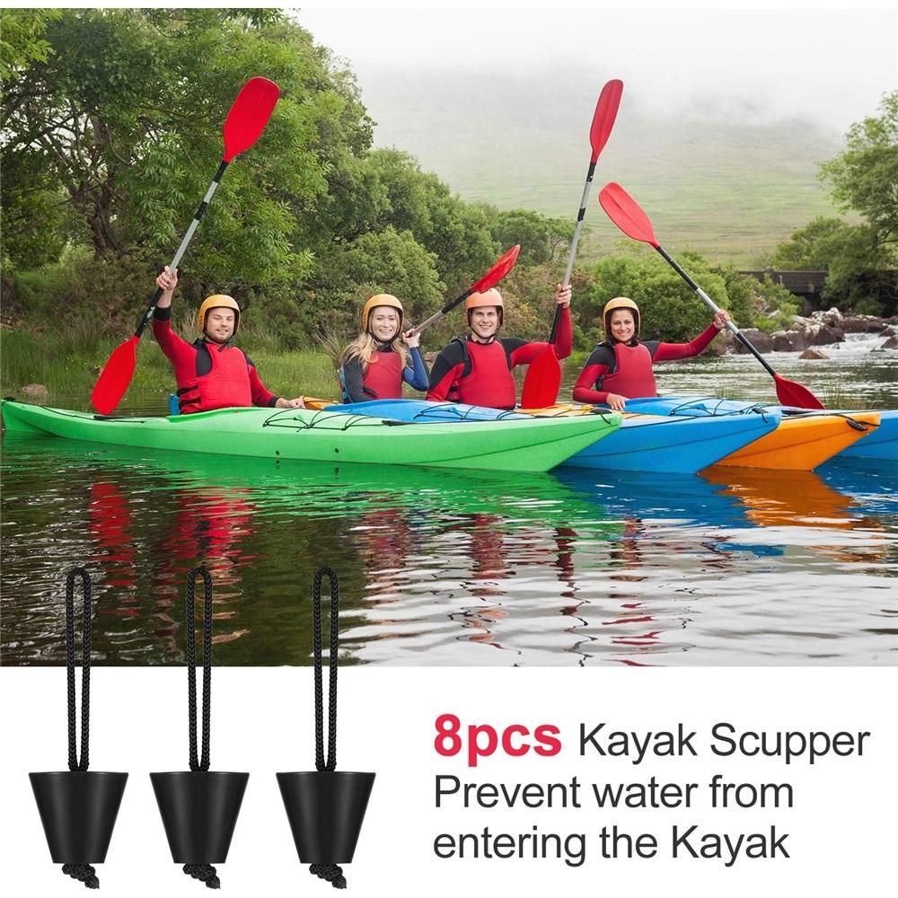 8 Pcs Kayak Scupper Plugs Kit, Silicone Universal Kayak Scupper Plug Drain Holes Stopper Bung With Lanyard, Kayak Accessories