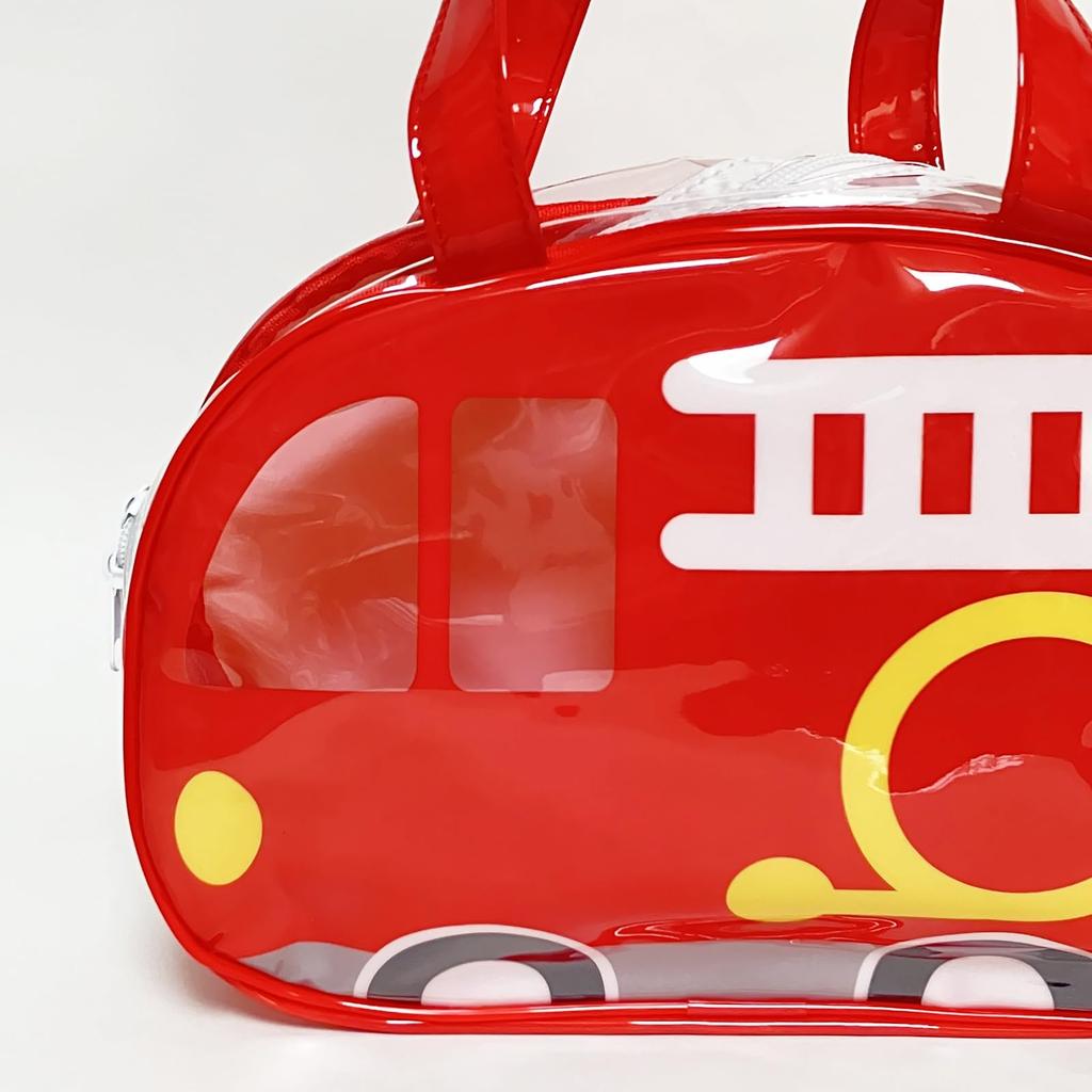 Pool Strand Kindergarten Vinyltasche, Tasche, Pool, Strand, Kinder, transparent, wasserdicht, Kindergarten, Schule, Tasche, ki-184 (Feuerwehrauto)