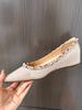 2025 new spring and autumn rivet pointed single shoes flat bottom willow shallow mouth comfortable patent leather shoes flat soft sole women's shoes