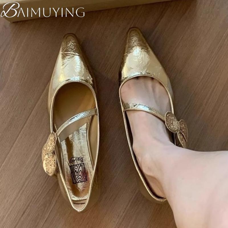 Women Casual Flat Sandals Pointed Toe Marie Janes Shoes Woman Loafers 2025 Trend Summer Dress Soft Leather Shallow Sandalias