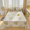 Pink Floral Bed Sheet Set Soft Cotton 4 Pieces Queen Botanical Bed Set, 8 Inch Deep Pocket Fitted Sheet, Flat Sheet, Pillowcases