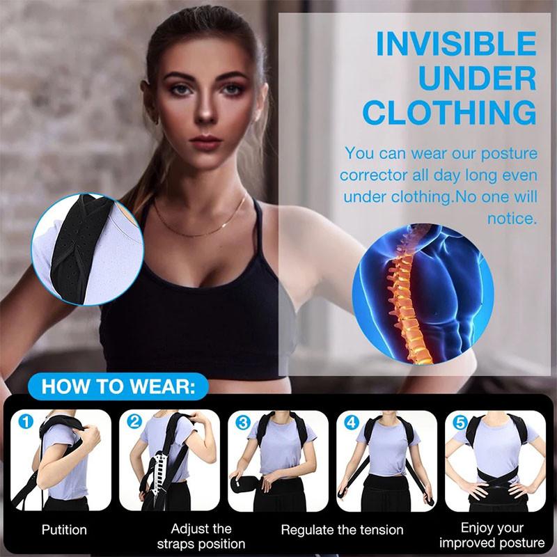 Women Men Back Straightener Hunchback Correction Spine Support Trainer Adjustable Back Brace Posture Corrector