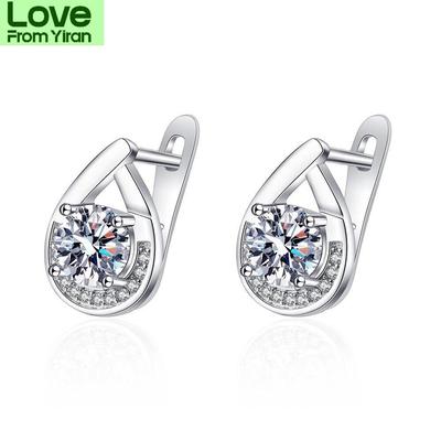 New 925 Sterling Silver Women Earrings Fashion Hollow Pattern Geometry Micro -Inlaid Zircon Pair Ear Studs Earring Jewelry Gift