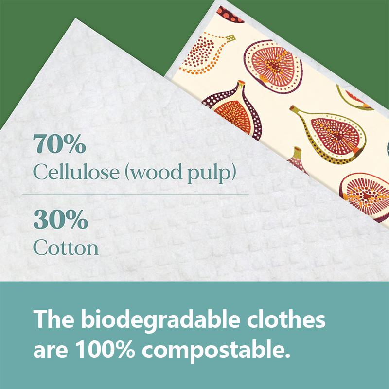 6PCS Cleaning Dishcloths Reusable Kitchen Dish Towels Vintage Fig Fruits Pattern Dishcloth Absorbent Lint Free Cloth Washable Duster Rags Tea Towels