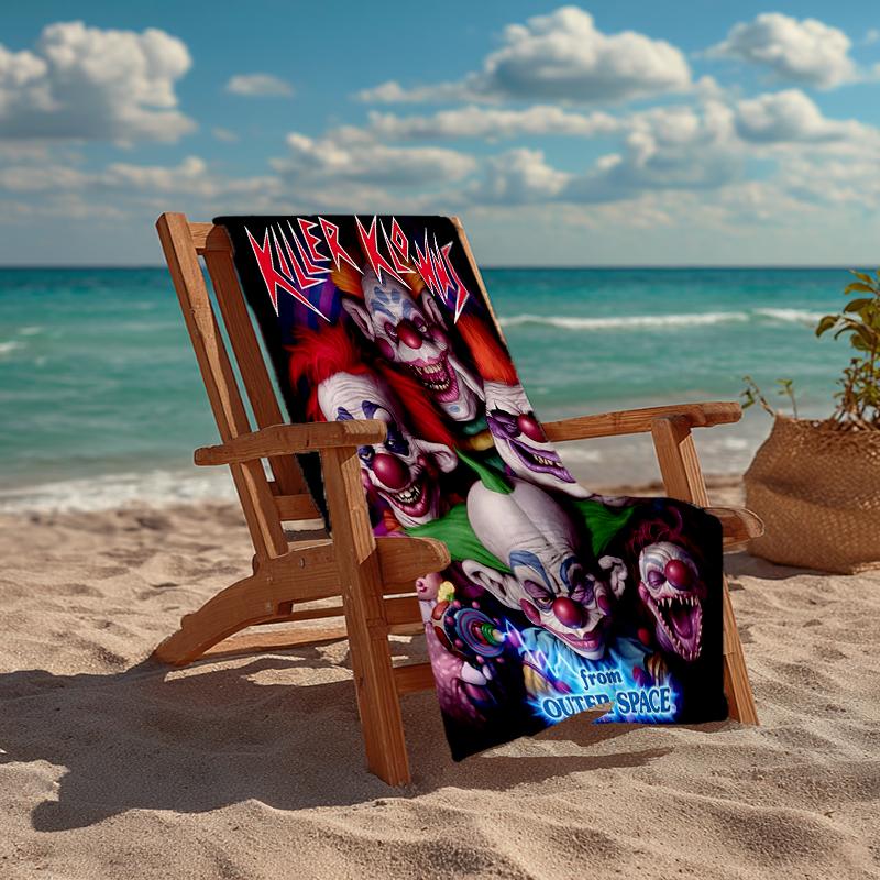 Horror Clown Circus Fashion Beach Towel: Ideal for Summer Adventures Soft, absorbent and quick drying suitable for swimming and bathing